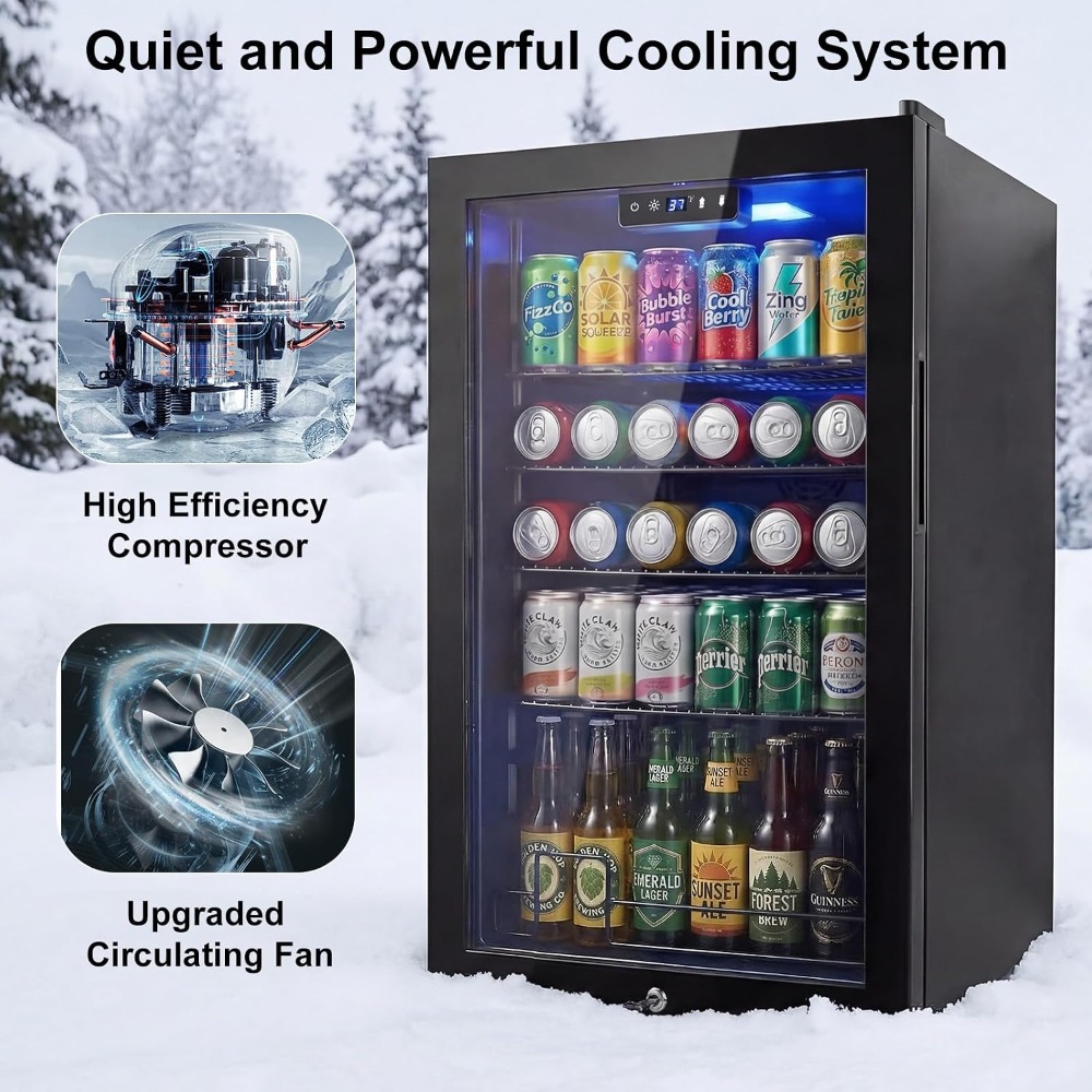 Wine Beer Fridge Small - 20-дюймовый мини-холодильник для напитков, на 130