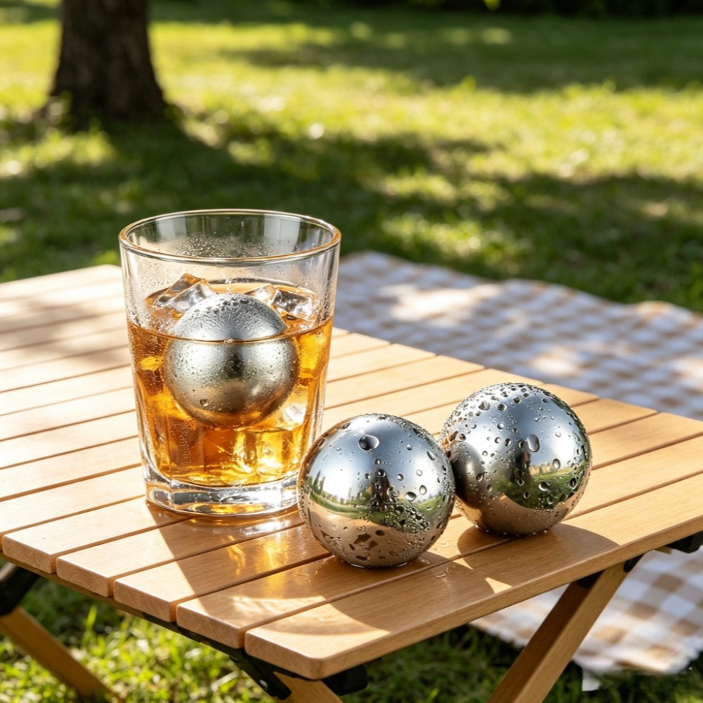 Ice Bucket Silver - Многоразовые кубики льда и металлические охлаждающие